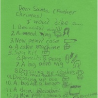 Sweet Pea's Christmas List